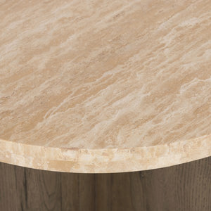 Toli End Table-Travertine