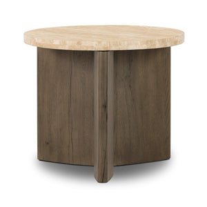Toli End Table-Travertine