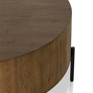 Eaton Drum Coffee Table-Amber Oak Resin