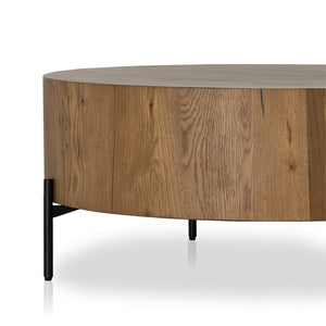 Eaton Drum Coffee Table-Amber Oak Resin