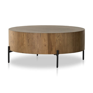 Eaton Drum Coffee Table-Amber Oak Resin