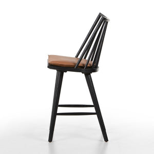 Lewis Windsor Stool Wcushn-Black-Counter