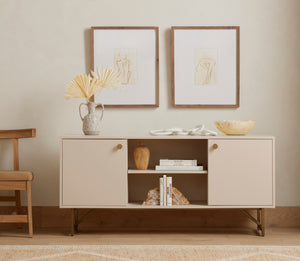 Van Media Console - Matte Alabaster