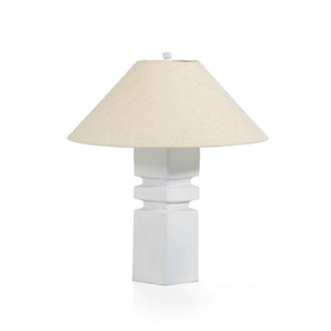 Renzo Table Lamp-Matte White Cast Alumn
