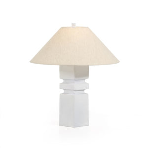 Renzo Table Lamp-Matte White Cast Alumn