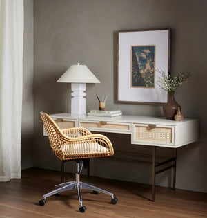 Renzo Table Lamp-Matte White Cast Alumn