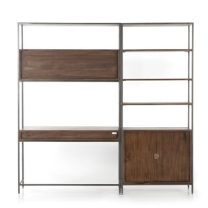 TREY MODULAR WALL-BOOKCASE-DESK-AUBURN