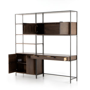 TREY MODULAR WALL-BOOKCASE-DESK-AUBURN