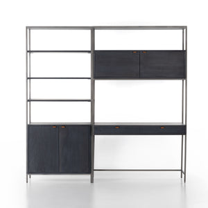 TREY MODULAR WALL-BOOKCASE-DESK-BLACK