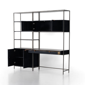 TREY MODULAR WALL-BOOKCASE-DESK-BLACK