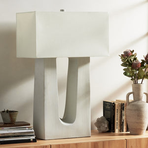 Cuit Table Lamp-Matte White Ceramic