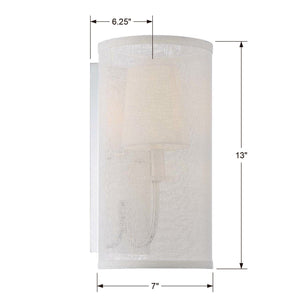 Libby Langdon for Crystorama Culver 1 Light Polished Nickel Sconce