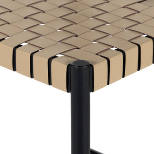 Heisler Stool-Almond Leather Blend-Bar