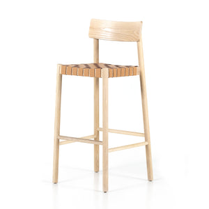 Heisler Stool-Nude Leather Blend-Bar