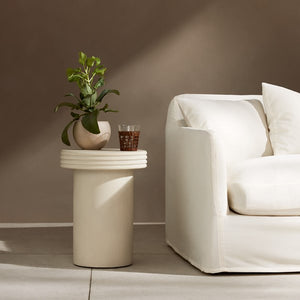 Grecia Outdoor End Table-Small-White