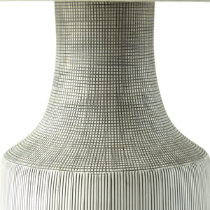 Ombak Table Lamp-Black&White Grid Ceramic