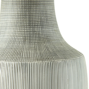 Ombak Table Lamp-Black&White Grid Ceramic