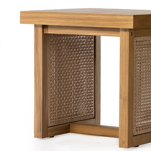 Merit Outdoor End Table-Natural Teak-Fsc