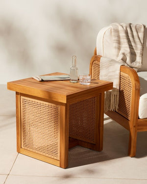Merit Outdoor End Table-Natural Teak-Fsc