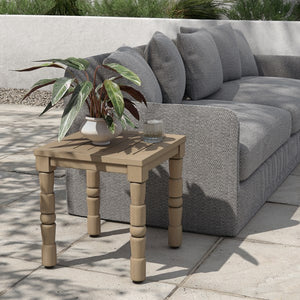 Waller Outdoor End Table-Washed Brown