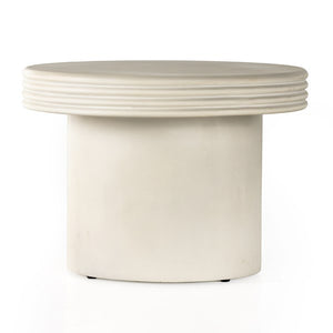 Grecia Outdoor End Table-Large-White