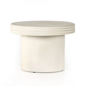 Grecia Outdoor End Table-Large-White