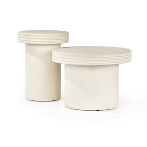 Grecia Outdoor End Table-Small-White