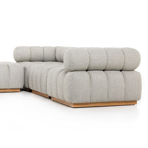 Roma Outdoor 3pc Sectional W/Ottoman-Ash