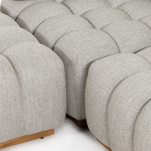 Roma Outdoor 3pc Sectional W/Ottoman-Ash