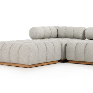 Roma Outdoor 3pc Sectional W/Ottoman-Ash