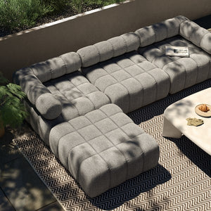 Roma Outdoor 3pc Sectional W/Ottoman-Ash