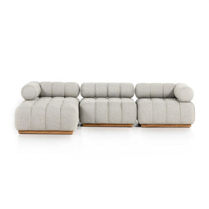 Roma Outdoor 3pc Sectional W/Ottoman-Ash