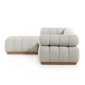 Roma Outdoor 3pc Sectional W/Ottoman-Ash