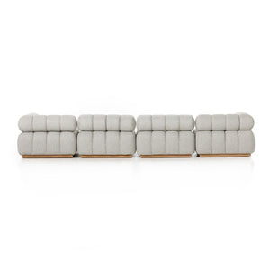 Roma Outdoor 4pc Sectional W/Ottoman-Ash
