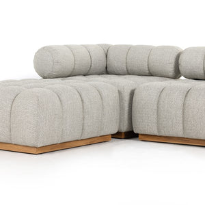 Roma Outdoor 4pc Sectional W/Ottoman-Ash