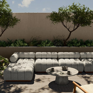 Roma Outdoor 4pc Sectional W/Ottoman-Ash