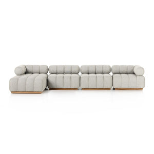 Roma Outdoor 4pc Sectional W/Ottoman-Ash