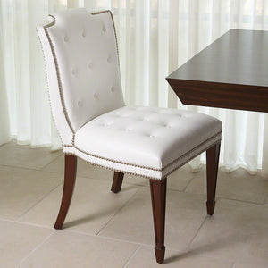 Royal Armless Chair - White Leather