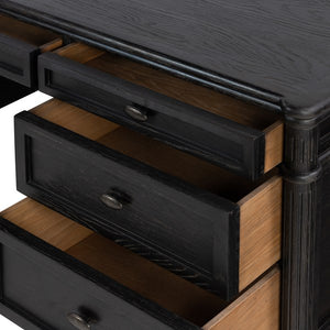 Toulouse Executive Desk-Distressed Black