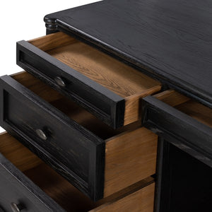 Toulouse Executive Desk-Distressed Black