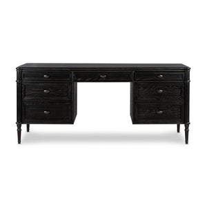 Toulouse Executive Desk-Distressed Black