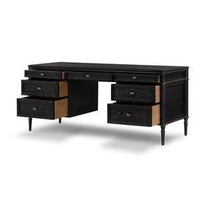 Toulouse Executive Desk-Distressed Black