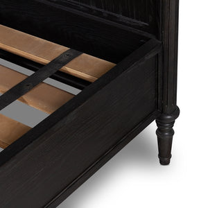 Toulouse Bed-Distressed Black-Queen