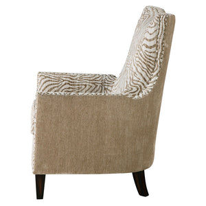 Neutral Zebra Arm Chair