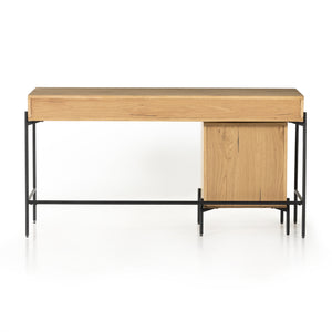 Eaton Desk with Filing Cabinet-Light Oak