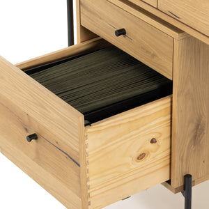 Eaton Desk with Filing Cabinet-Light Oak