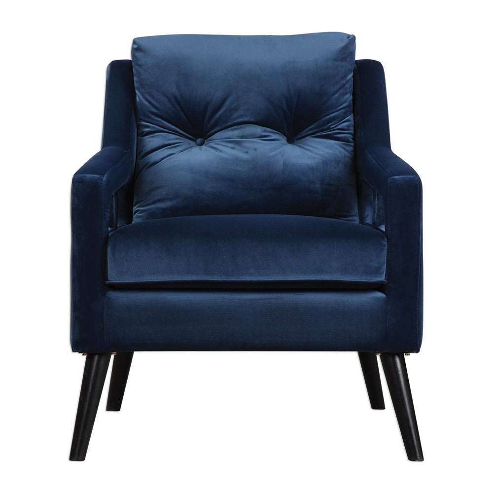 Open Arm Lounge Chair — Navy Blue