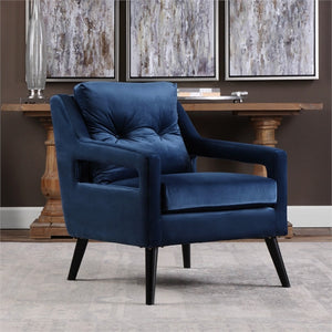 Open Arm Lounge Chair — Navy Blue