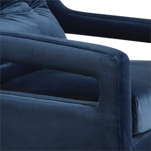 Open Arm Lounge Chair — Navy Blue