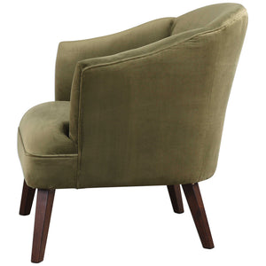 Barrel Back Chair with Tapered Legs - Olive Green